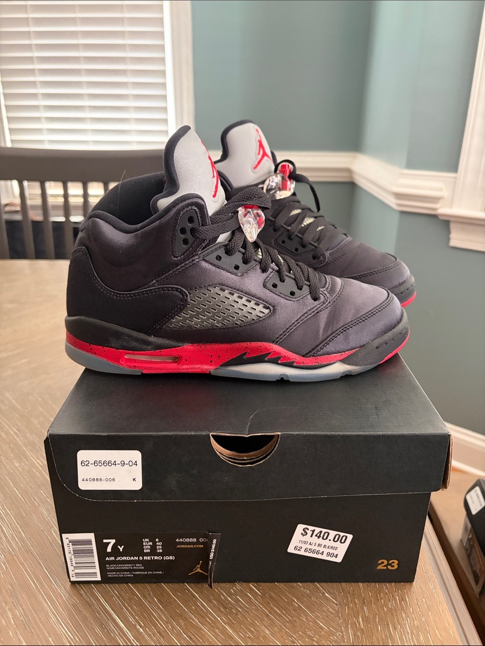Jordan Retro Black and Red Low-Top Sneakers